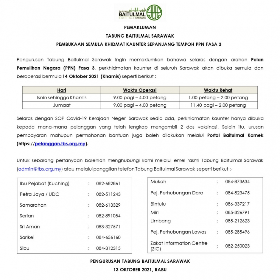 Portal Rasmi TABUNG BAITULMAL SARAWAK